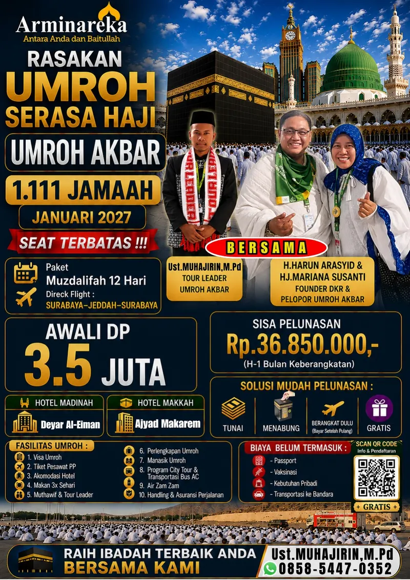 Flyer Umroh Akbar 1.111 jamaah, Januari 2027